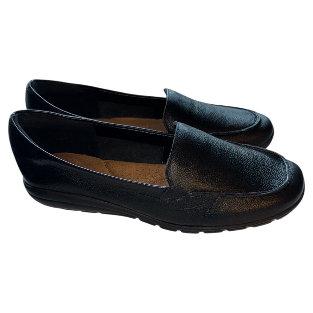 Easy Spirit Black Abide Leather Loafers Flats Women’s Size 8 Office‎ Casual